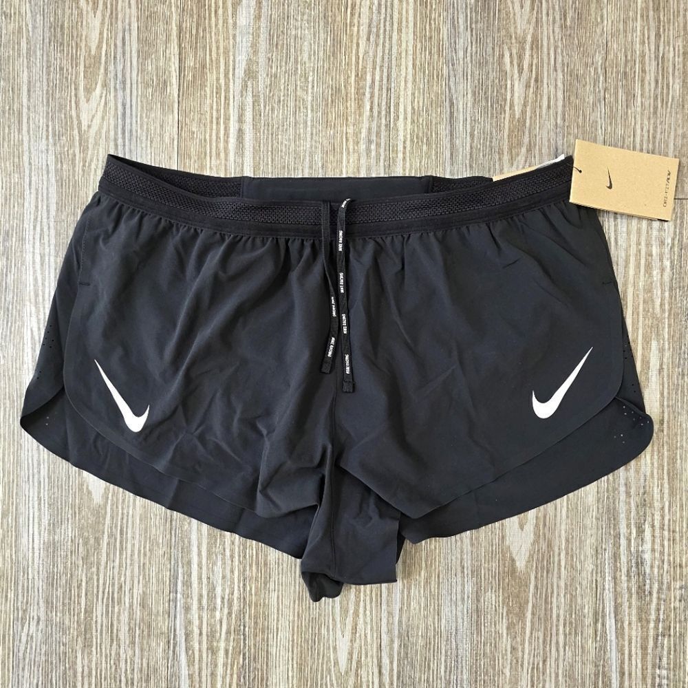 Nike Aeroswift DRI-FIT ADV 2" Lined Running Shorts L Black White FN3349-010 New